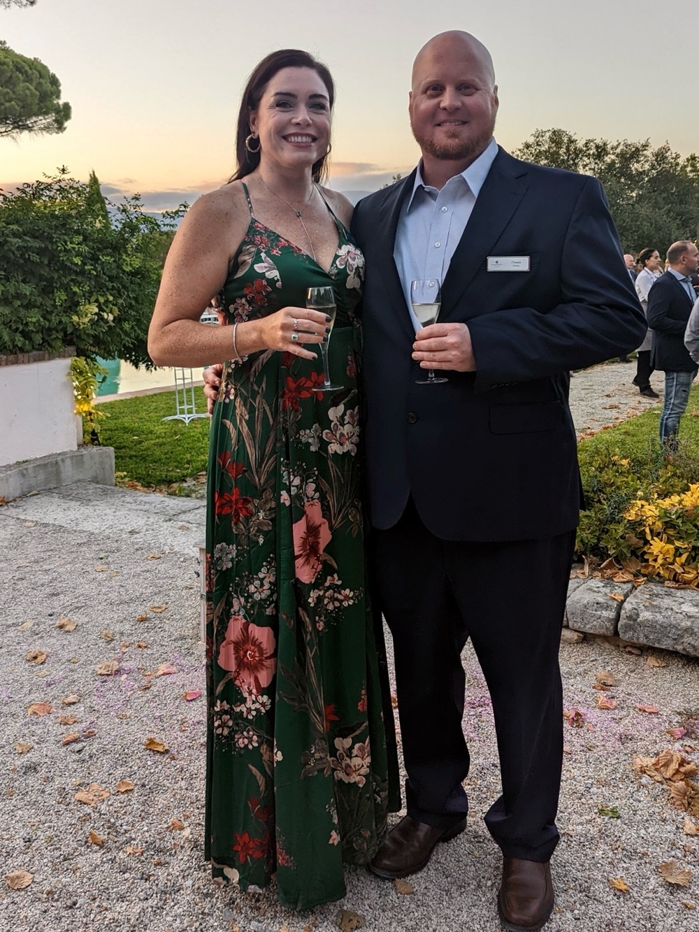 Lulu's Dark Green Floral Satin Dress
